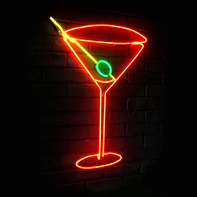 Neon Cocktail Glass