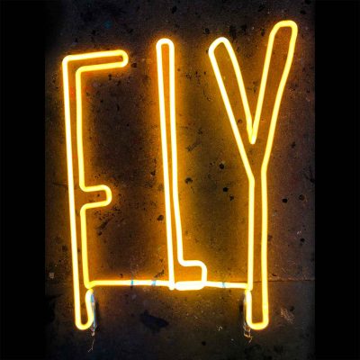 Fly Gold Neon Lettering